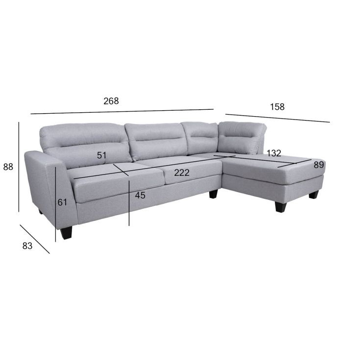 Home4you Nurgadiivan HELSINKI PN helehall_02 - 28634 - 4741243286344 - BauMarket.ee