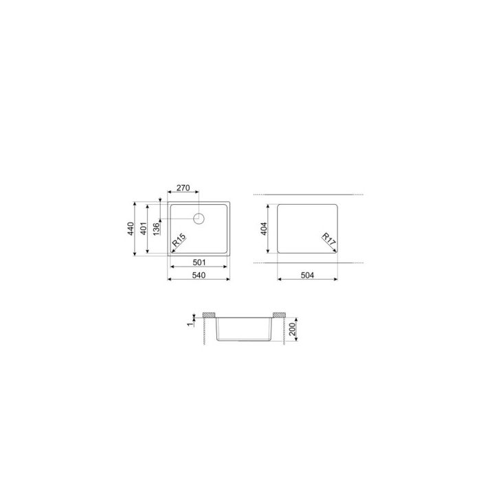 Valamu Smeg Mira 50 cm alt monteeritav vääristeras must_02 - VSTR50DKX - 8017709276812