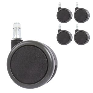 Toolirattad Home4you 5tk, D65mm, piduriga, must