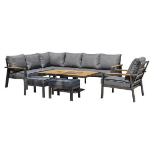 Aiamööblikomplekt Home4you PARKER 5-osaline, hall