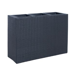 Lillekast Home4you WICKER 84x30xH62cm, must