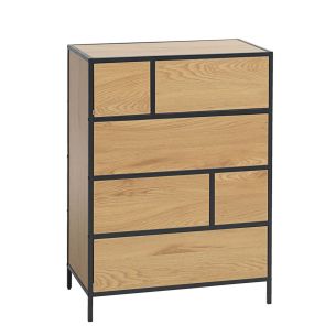 Kummut Home4you HEDVIG 70x40xH95cm, saar/must