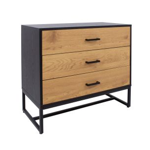 Kummut Home4you AMSTERDAM 80x40xH75cm, tamm/must