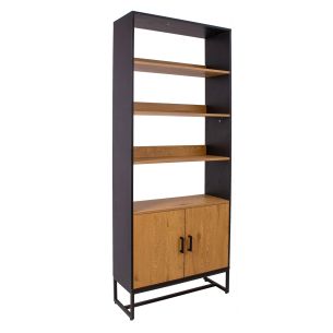 Riiul Home4you AMSTERDAM 80x30xH180cm, tamm/must