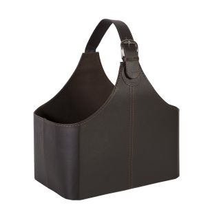Ajalehekorv Home4you WALTER 22x38xH33cm, tumepruu