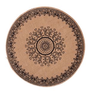 Lauamatt Home4you SUN D38cm, must trükk, mix