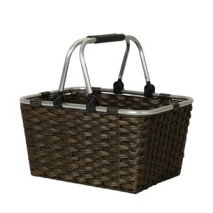 Ostukorv Home4you LIDO RIO 43x30xH24cm, tumepruun