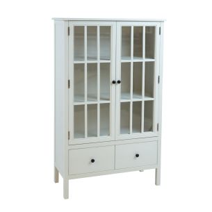 Vitriinkapp Home4you DEVON 80.5x35xH136cm, valge
