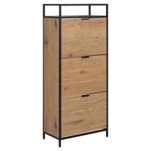 Jalanõudekapp Home4you SEAFORD 56x30xH129cm, must