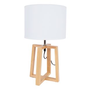 Laualamp Home4you WOODEN H44,5cm, valge