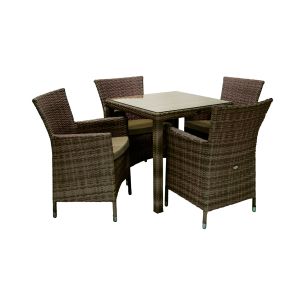 Aiamööblikomplekt Home4you WICKER laud, 4 tooli (