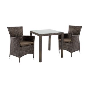 Aiamööblikomplekt Home4you WICKER laud, 2 tooli,