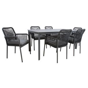 Aiamööblikomplekt Home4you BEIDA laud ja 6 tooli