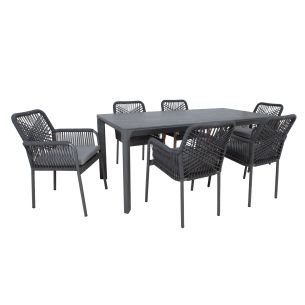 Aiamööblikomplekt Home4you CARVES laud ja 6 tooli