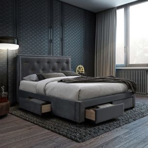 Voodi Home4you GLOSSY 160x200cm, madratsiga HARMO