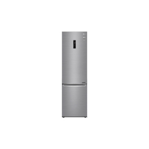 LG | Refrigerator | GBB72PZDMN | Energy efficiency class E | Free standing | Combi | Height 203 cm | No Frost system | Fridge net capacity 277 L | Freezer net capacity 107 L | Display | 36 dB | Silver