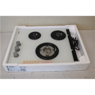 SALE OUT.  | Simfer | Hob | H4.305.HGSBB | Gas on glass | Number of burners/cooking zones 3 | Rotary painted inox knobs | White | DAMAGED PACKAGING, SMALL SCRATCHES ON BURNERS