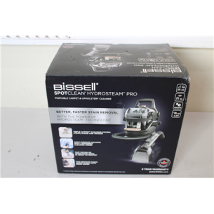 SALE OUT.  | Bissell | Portable Carpet and Upholstery Cleaner | SpotClean HydroSteam Pro | Corded operating | Washing function | 1000 W | - V | Black | Warranty 24 month(s) | DAMAGED PACKAGING, USED, DIRTY, MISSING LIQUID BOTTLE, ONE TIP, NO MANUAL