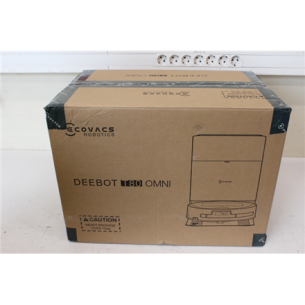 SALE OUT. Ecovacs DEEBOT T80 OMNI Vacuum cleaner, Robot, Wet&Dry, 18000Pa, TruEdge 2.0, ZeroTangle 3.0, Carpet Care, Black + Auto-empty stat | Ecovacs Robotic Vacuum Cleaner | DEEBOT T80 OMNI | Wet&Dry | Li-ion | 6400 mAh | Dust capacity 0.22 L | 18000 Pa
