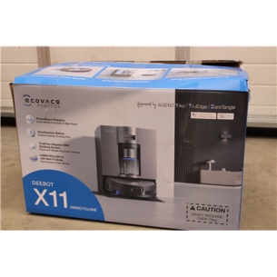 SALE OUT. Ecovacs DEEBOT X11 OMNICYCLONE EU Vacuum & mop, Wet&Dry,with new bagless All-in-One OmniCyclone station, Black (with brown shimmer | Ecovacs Robot Vacuum Cleaner with New Bagless All-in-One OmniCyclone Station | DEEBOT X11 OMNICYCLONE EU | Wet&D