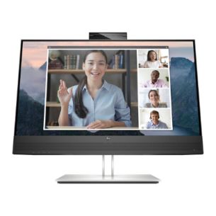 HP E24mv G4 FHD konverentsimonitor - 23,8" 1920x1080 FHD 250-nit AG, IPS, DisplayPort/HDMI/VGA, 4x USB 3.0, kõlarid, veebikaamera, reguleeritav kõrgus/kallutus/liigutus/pööratavus, 3 aastat
