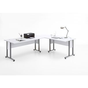 Valge nurgaga kontorilaud Calvia 240x200 cm