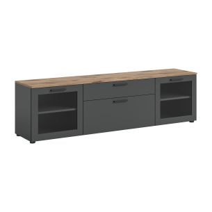 TV-alus Niklas, 185x52x40,Nox oak/Basalthall