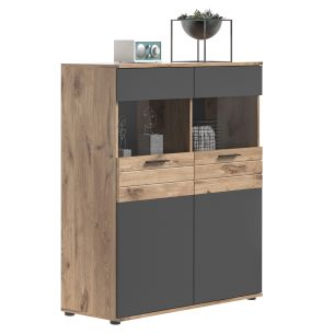 Vitriinkapp Mason, 110x122x37,Nox oak/Basalthall