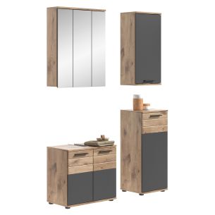 Vannitoakomplekt Mason + valamu, 112x190x34,Nox oak/Basalthall