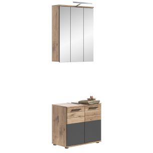 Vannitoakomplekt Mason, 60x190x34,Nox oak/Basalthall