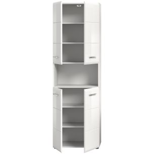 Kõrge Vannitoakapp Ice, 60x185x30,Valge kõrgläige