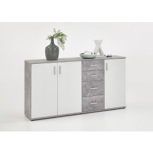 Kummut Albi 3, betoon/valge