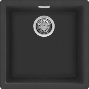 Valamu Smeg Quadra, 45 cm, alt monteeritav/tööpinnale paigaldus, käsitsi, graniit, must