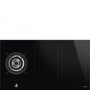 Pliidiplaat Smeg Classic, 1 x gaas, 4 x induktsioon, 2 x flexi tsoon, 90 cm, must, lõigatud serv