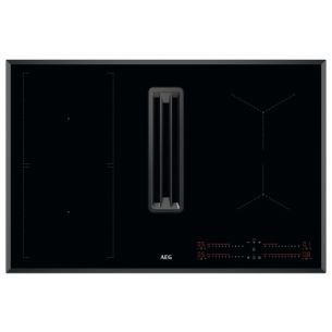 Õhupuhastiga pliidiplaat AEG, 4 x induktsioon, 78 cm, 630 m3/h, 64 dB, faasitud servad, must