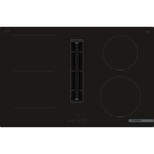 Õhupuhastiga pliidiplaat Bosch, 4 x induktsioon, 80 cm, 595 m3/h, 69 dB, lõigatud serv, must