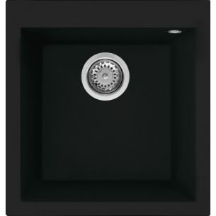 Valamu Smeg, 45 cm, Quadra, pealt paigaldatav, käsitsi, graniit, must