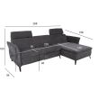 Home4you Nurgadiivan DAYTON PN elektriline recli_02 - 17465 - 4741243174658 - BauMarket.ee