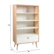 Home4you Riiul HELENA WHITE 80x40xH140cm naturaa_02 - 20046 - 4741243200463 - BauMarket.ee