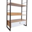 Home4you Riiul STUDY 70x30xH1245cm tamm/valge_04 - 40847 - 4741243408470 - BauMarket.ee
