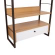 Home4you Riiul STUDY 70x30xH1245cm tamm/valge_05 - 40847 - 4741243408470 - BauMarket.ee