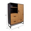 Home4you Kummut AMSTERDAM 100x40xH140cm tamm/mus_02 - 45035 - 4741243450356 - BauMarket.ee
