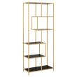 Home4you Riiul SEAFORD 77x35xH185cm must/kuldne_01 - AC88159 - 5713941137203 - BauMarket.ee