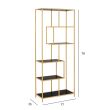 Home4you Riiul SEAFORD 77x35xH185cm must/kuldne_02 - AC88159 - 5713941137203 - BauMarket.ee