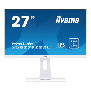 Iiyama ProLite XUB2792QSU-W5 - LED monitor - 27" - 2560 x 1440 WQHD @ 75 Hz - IPS - 350 cd / m² - 1000:1 - 5 ms - HDMI, DVI, DisplayPort - speakers - matt white