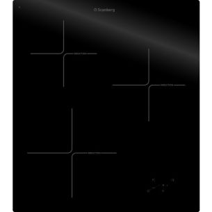 Pliidiplaat Scanberg, 3 x induktsioon, 45 cm, lõigatud serv, must